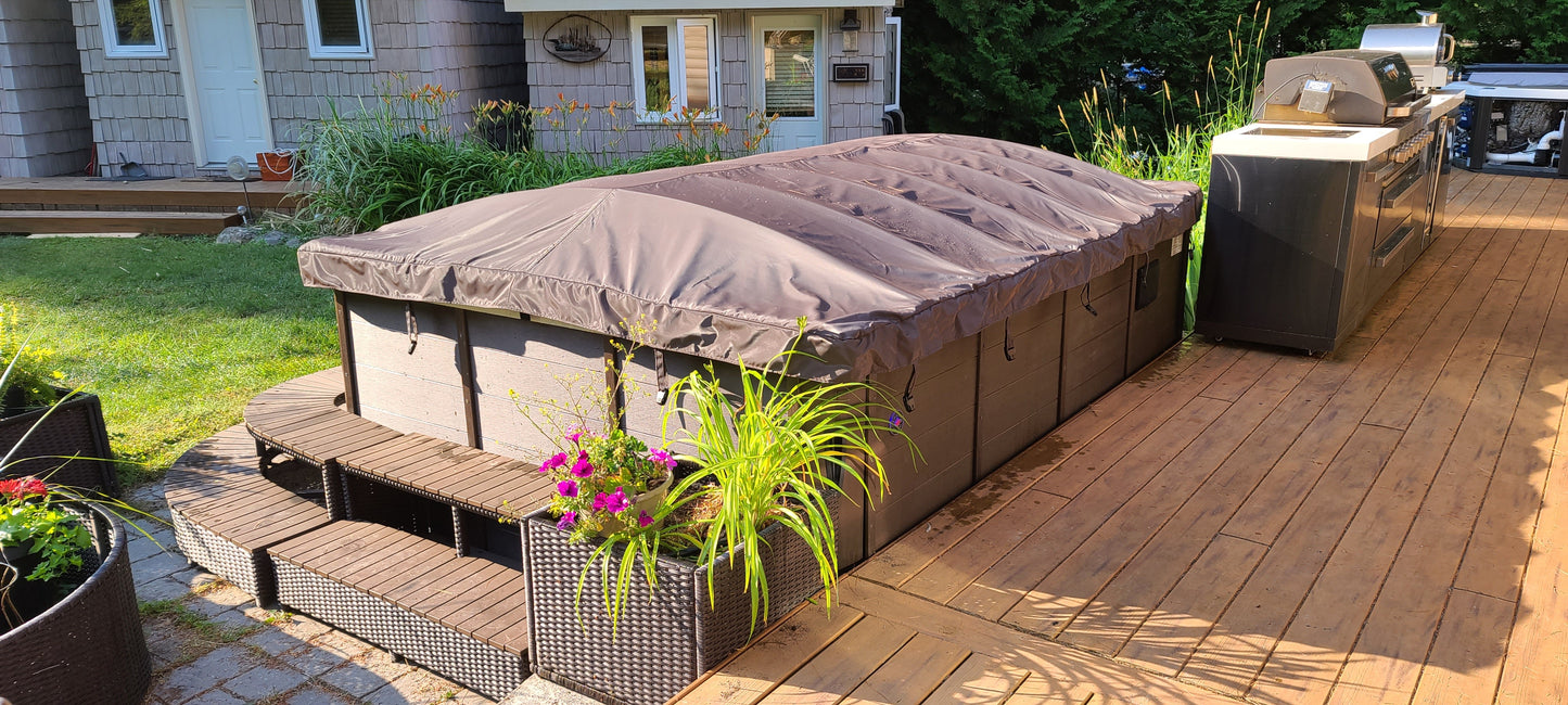 Rolling Spa Cover - 84 inch Spa - Brown